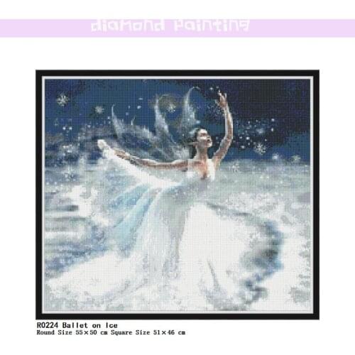 Diamond Painting Ballet on Ice Diamond Embroidery Round Square Shaped Rhinestone Pictures Icons Home Decoration Kits Full Drill