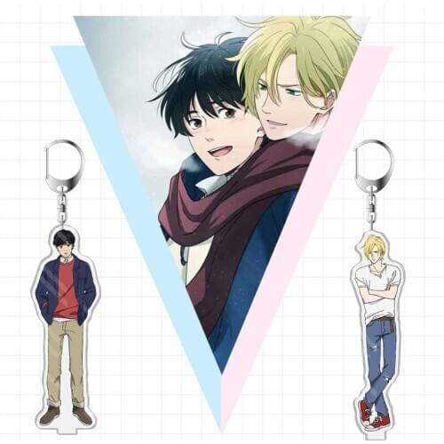 Anime BANANA FISH Subsidiary Lin Keao Village Cosplay Acrylic Keychain Charm Women Kids Key Chain Keyring Bag Straps Chain
