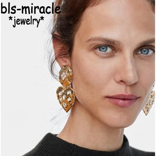 Bls-miracle Vintage Love Heart Drop Earrings For Women Boho Crystal Charm Dangle New 2018 Earring Statement Jewelry Party Gift