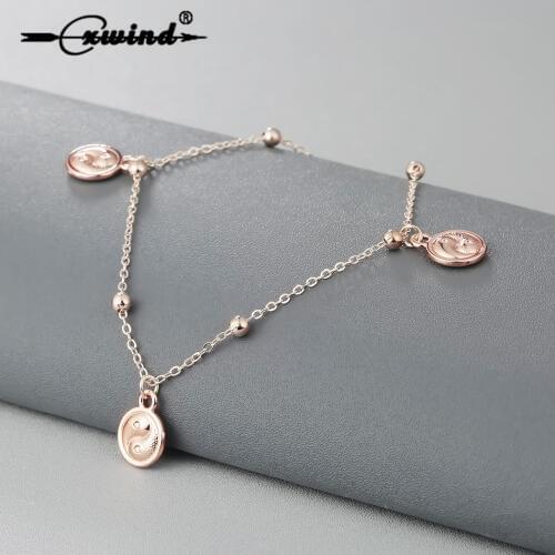 Hot Charms Circle Ball Anklet Bracelet for Women Girl Lover Sexy YINYANG Barefoot Round Anklet Fashion Leg Foot Chain Jewelry