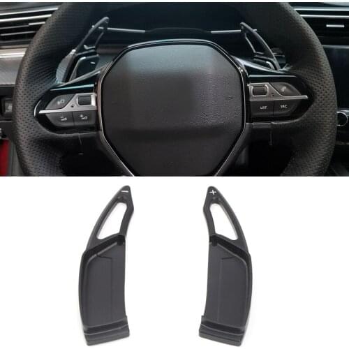 For Peugeot 3008 GT 5008 2017 2018 2019 Steering Wheel DSG Paddle Shifters Extensions Stickers 2pcs Car Styling Accessories