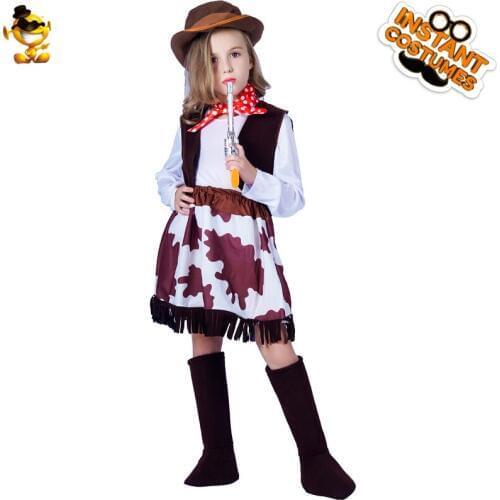 DSPLAY Cosplay Clothes Temperament Cowgirl New Style Original Fashionable Childrens Festival Party Hat Parts Dashing Girls Sets