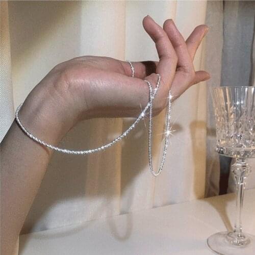 Popular 925 Sterling Silver Sparkling Clavicle Chain Choker Necklace For Women Fine Jewelry Wedding Party Birthday Gift