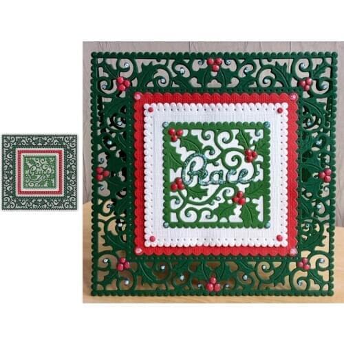 Square Christmas Background Die Cuts For Card Making 2020 Christmas Square Coverplates metal cutting dies new 2020