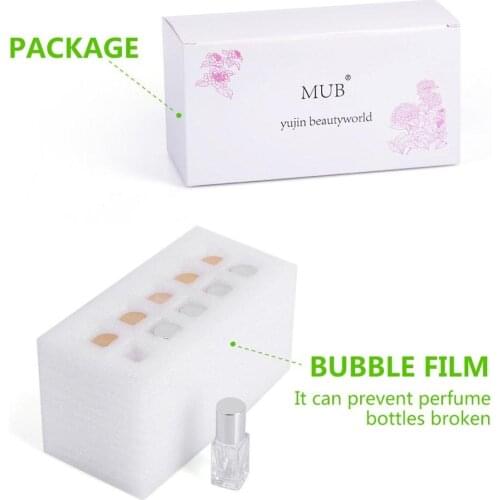 MUB - 3ml 10 Pcs Mini Refillable Essential Oils Bottle Portable Travel Empty Glass Steel Roller Ball Bottle 2 Funnels With Box