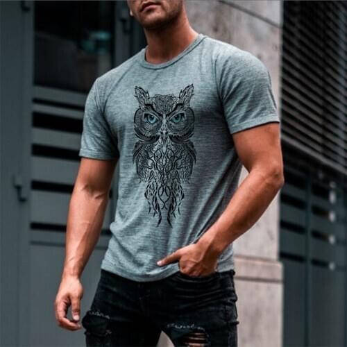 Mens Vintage Oversized Short Sleeve T Shirts 2021 Summer New Fashion Harajuku Owl Graphic Printed O Collared T-Shirt Among Us