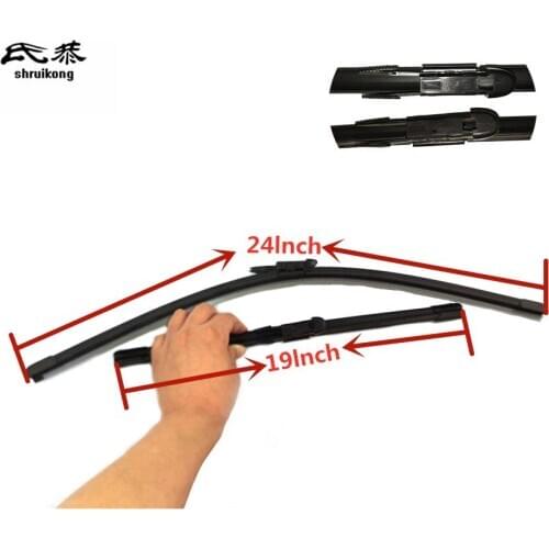 2pcs/lot car styling stickers Wiper blades for 2008-2015 Renault Koleos 24"+19" fit pinch tab type wiper arms only
