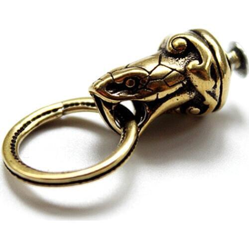 New! Snake Head Brass Python Head EDC Knife Beads Pendant Zipper Head Pendulum Purse Belt Accessories EDC Multi Tools
