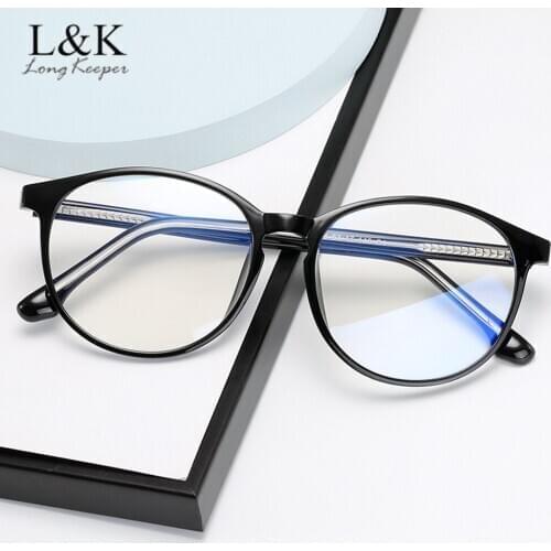 LongKeeper Fashion Round Glasses Frame Women Clear Lens Eyeglasses Frame Men Optical Spectacle Frame Oculos de grau