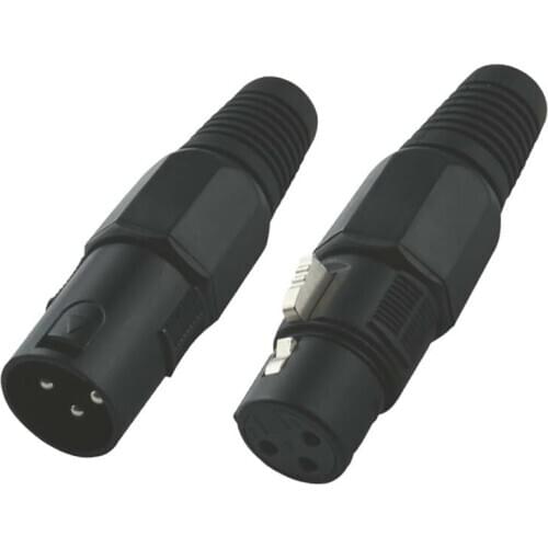 Wholesale 100 pcs/lot 3-Pole Female/Male Cannon XLR Connector Plug for Microphone Cannon Connecto