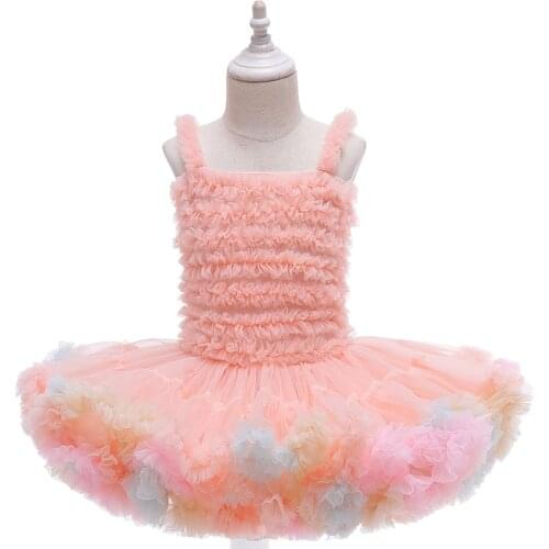 Baby Girl Ruffle Tutu Dress Children Birthday Fluffy Princess Dresses For Girls Tulle Pettiskirt Dance Gown Costume Kids Clothes