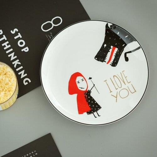 Japanese Underglaze Creative Ceramic Plates, Kitchen Utensils, Tableware, Western Food, Household Tableware, Christmas Gifts