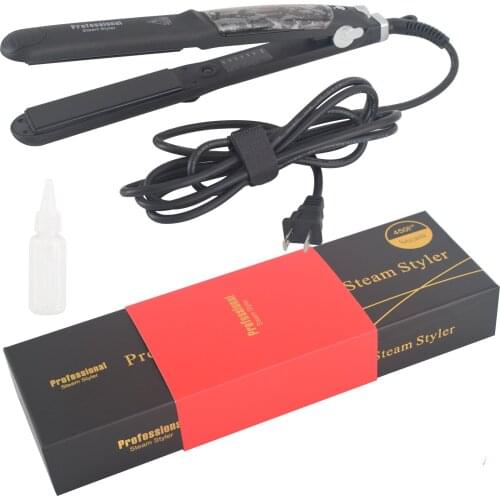 Professional Steam Hair Straightener Curler Flat Iron Seam Ceramic Vapor Haircut Styling Tool Hair Straightening Steamer