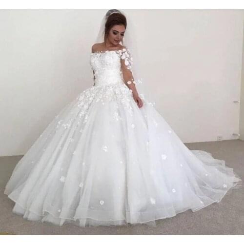 Robe De Mariage Princess Sweetheart Appliques Ball Gown Wedding Dresses Plus Size Arabic African Vestido De Novia Bridal Gown