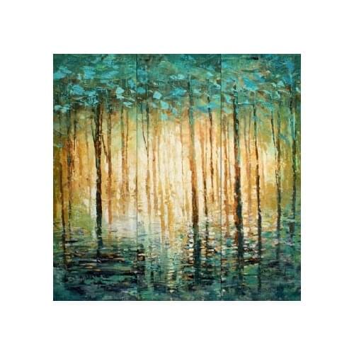 Hand Painted Longbranch Park-Modern Canvas Art Wall Decor-Landscape Oil Painting Wall Pictures for Living Rooms