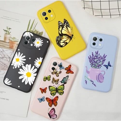 Butterfly Silicone Case For Xiaomi Redmi Note 8T 8 7 Pro A 8A K20 K30 9T A3 Mi 11 Lite Note 10 Pro Case Cover Matte TPU Bumper
