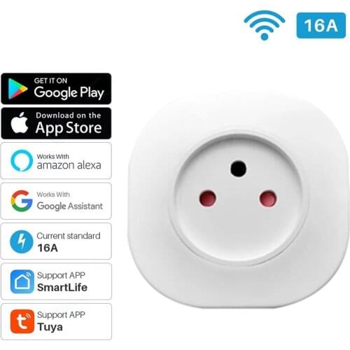 Israel 16A Smart Socket WiFi Wireless Switch Smart Plug 220V Power Outlet APP Remote Control Compatible Alexa Google Assistant