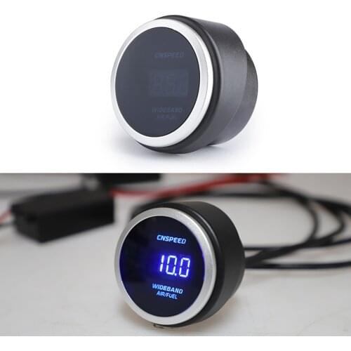 12V Universal Digital Wideband Air / Fuel Ratio Indicator Kit 2-1 / 16 'Blue LED Display Includes Oxygen Sensor Durable