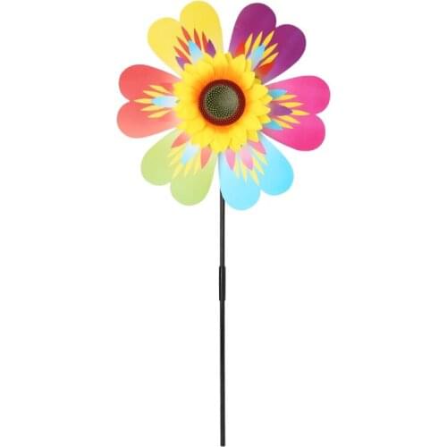 Windmill Kid Toys Sunflower Decoration Garden Ornaments Colorful Outdoor Spinner