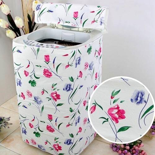 Waterproof Washing Machine Cover Durable Zippered Dust Flower Pattern Home Decor 2 Type Proof