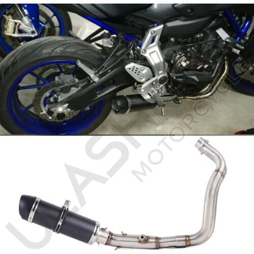MT07 Motorcycle Exhaust Muffler Modified Scooter Front Pipe Slip On Muffler Exhaust For yamaha MT-07 2014 2015 2016 2017