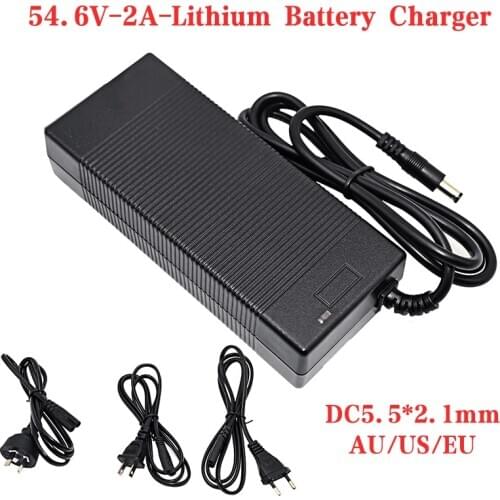 48V 2A Charger 13S 54.2V Lithium Ion Battery Charger Output DC5.5 * 2.1MM Electric Car Charger Full Stop