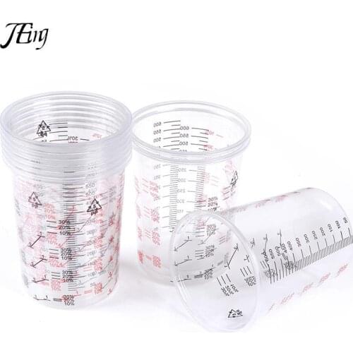 10pcs 600ml Plastic Paint Mixing Cups Mixing Pots Paint Mixing Calibrated Cup For Accurate Mixing of Paint and Liquids