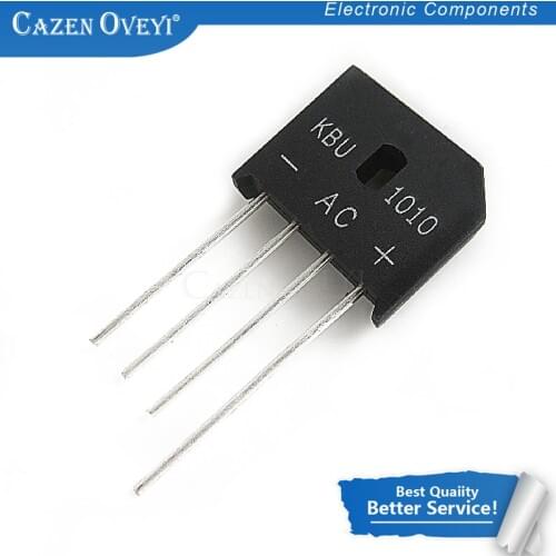 10pcs/lot KBU1010 KBU-1010 ZIP-4 10A 1000V diode bridge rectifier new and original IC In Stock
