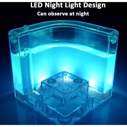 USB Colorful Insect Feeding Box with LED Light Ant Farm Ant House Castle Insect Box Ecological Toy Education Model