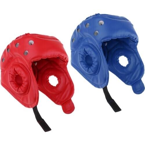 2pcs Kids Boxing Helmet Kickboxing Headgear Face Chin Protector Headguard PU Leather for Women Men