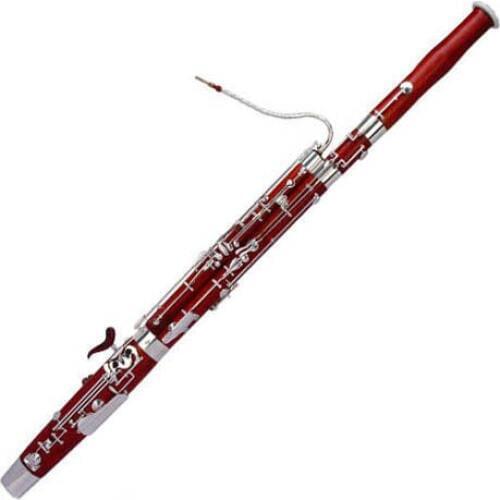 26 key maple wood C key bassoon with cupronickel parts