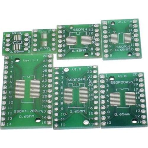35Pcs PCB Board Kit SMD Turn to DIP SOP MSOP SSOP TSSOP SOT23 8 10 14 16 20 24 28 SMT to DIP