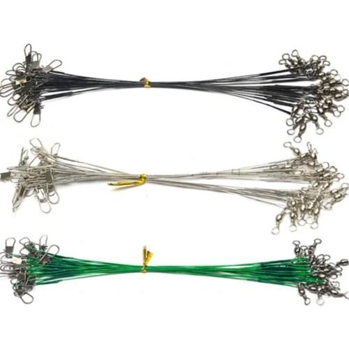 60Pcs Fishing Line Steel Wire Leader With Swivel Olta Fishing Accessory Lead Core Leash Fishing Leader Wire Tackle Pesca