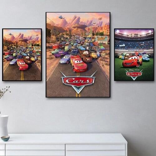 Abstract Graffiti Art Disney Animation Cars Oil on Canvas Painting Posters and Prints Wall Art Pictures Home Decoration Cuadros
