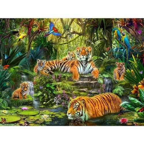 YIKEE diamond painting Tiger,5d diamond painting full,full embroidery diamond Y1376