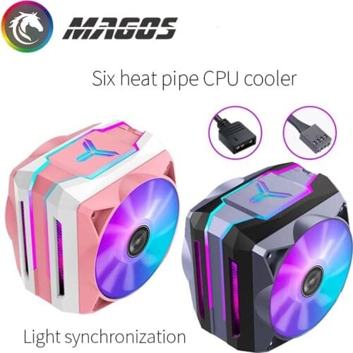 Tower CPU Cooler, CPU Fan Cooling, For Intel LGA 775/1150/1151/1155 AMD AM4/AM3+, 5V ARGB+4Pin PWM Silver/Pink