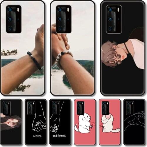 Couple pattern Phone Case For Huawei P 40 30 20 10 9 8 Lite E Pro Plus black cell shell