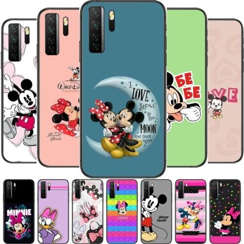 Minnie Mouse Disney Heart Black Soft Cover The Pooh For Huawei Nova 8 7 6 SE 5T 7i 5i 5Z 5 4 4E 3 3i 3E 2i Pro Phone Case cases