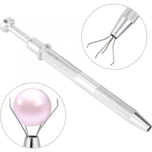 Professional Metal Prong Gem Diamond Beads Jewelry Pick Up Tool Holder Tweezers Jewelry Making Accessory Jewelry Bead Grabber