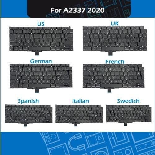 5pcs/Lot Laptop A2337 Keyboard For Macbook Air 13" M1 Keyboard Replacement US UK FR SP IT GER SE Layout 2020 EMC 3598