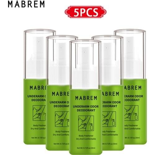 MABREM 5pcs Body Odor Sweat Deodor Spray Perfume Spray Removes Armpit Odor and Sweaty Lasting Aroma Skin Care For Man and Woman