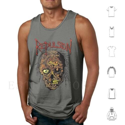 Repulsion Tank Tops Vest Grind Core Brutal Zombie 80S Death Metal
