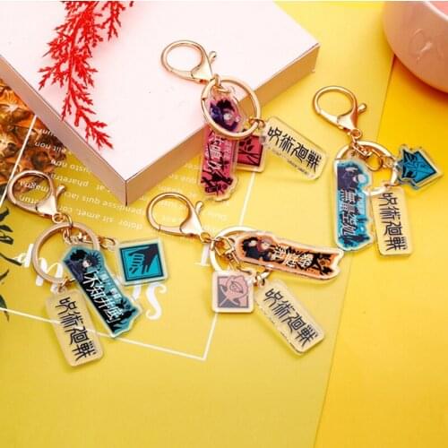 Cartoon Keychain Man Jujutsu Kaisen Keyring Women Pendant Key Holder Couples Key Chain Bags Party Acrylic