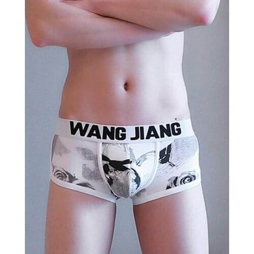 Sexy Sexy Men New Boxers Gay Shorts Underwear Men Print U Convex Pouch Boxers Low Waist Cotton Breathable Shorts Homme