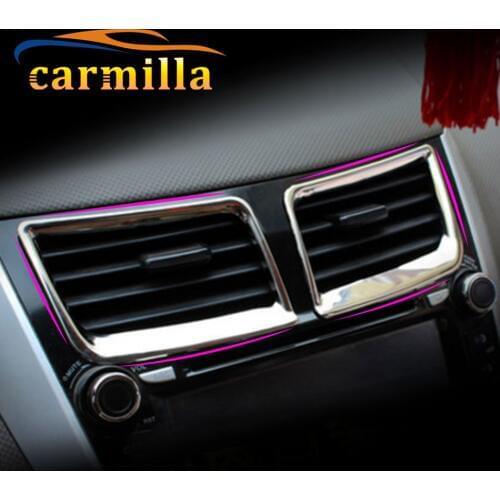 2 Pcs/Set ABS Chrome Car Air Vent Protection Trim Stickers for Hyundai Verna Solaris 2012 2013 2014 2015 Sticker Accessories
