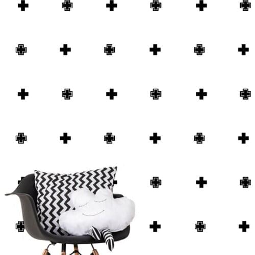 Cross Wall Decals For Kids Bedroom Baby Girls Boys Nursery Modern Geometric Decor Scandinavian Interior Minimalist Decor B146