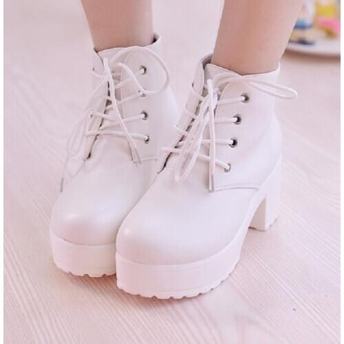 Europe and the United States new Martin boots waterproof platform thick with high heels thick-bottom short tube womens boots