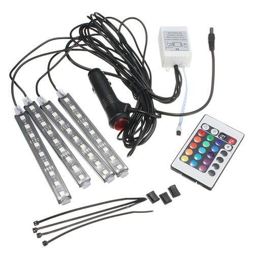 New Car Interior Floor Decor Remote Control Colorful Atmospheres LED Strip Lights