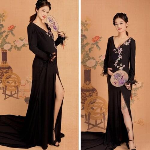 Maternity Dresses for Photo Shoot Photography Pregnant Dress for Women Pregnancy Clothes Elegant Maternity Long Loose Skirts