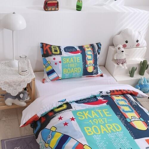 Cartoon Skateboard Pattern Childrens Room Duvet Cover (including Pillowcase) Single/double/queen 2/3PS Boys And Girls